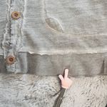 Decree  Women's Sz Large Gray Button Up Long Sleeve Cardigan Front Pockets Cotton Photo 12