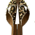 NWT Myra Fudge Flats Leather Textile Upper Leopard Animal Print Slide Sandals 9 Black Photo 7