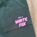 White Fox Boutique White Fox Green Sweatpants with Pink Logo Jogger Photo 2