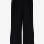 Armani Exchange  Black Elastic Waist Trousers, Wide Leg Size 8 NWT Retail $480 Photo 0