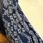 Juicy Couture  Navy Blue & White Paisley Ruffle Sleeve Dress - Size P Photo 2