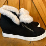 JoliMall  Womens Size 9 Slip On Zipper Platform Wedge Faux Fur Trim Ankle Booties Photo 0