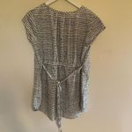 Oh! Mama medium blouse v neck maternity navy blue heart white tie back Photo 3