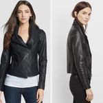 Vince  Leather Scuba Asymmetrical Black Leather Jacket | S Photo 1