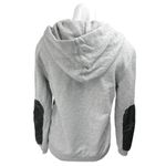 Aritzia Wilfred Gray Black Faux Leather Panel Zip Up Hoodie Coat Jacket Size XS Photo 1