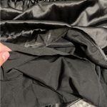 SheIn  MOD Solid Deep V Neck Knotted Shoulder Ruched Satin Black Dress Size M Photo 5