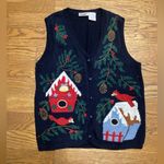 Capacity Vintage vest. Navy Winter Scene. Size Medium Blue Photo 4