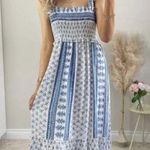 ZARA blue and white printed midi dress size XS Photo 0