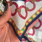 CELINE Authentic  Multicolor 18" Square cotton Scarf Photo 11