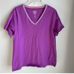 Bombas  Purple V-Neck T-Shirt Size Medium Pima Cotton Photo 0