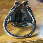 Genuine White Buffalo Sterling Silver Horseshoe Ring Size 7 Black Photo 4