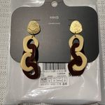 Mango NWT  Resin Pendant Earrings in Burgundy 67094423 Coba Photo 2