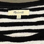 Madewell  Womens XL Striped Tie Side T Shirt Top Black White Short‎ Sleeve Photo 2