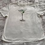 NWOT white graphic martini glass T Photo 7
