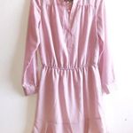 Joie  Acey Dress Long Sleeve Pink-Purple V Neck Ruffled Hem Sz S NWOT Pastel Pink Photo 0