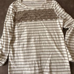 Studio Works  Women’s Small Long Sleeve Tee With Lace Detail Photo 0