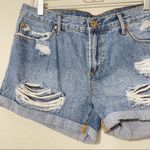 Articles of Society  Rolled Hem Heavily Distressed Jean Shorts 29 Festival Photo 5