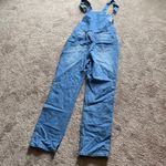 Misslook Floral Painted Light Wash Blue Denim Overalls SIZE S Photo 5