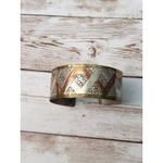 Vintage Cuff Bracelet Multi Tone Zig Zag Design Photo 2