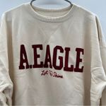 American Eagle American Eagle Cream & Burgundy Let Love Shine Pullover Sweater Sz XS NEW Photo 2