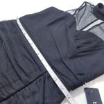 Bebe Black Ruched Illusion Neckline Ruffle Cocktail Dress Sleeveless Mock Neck Photo 7