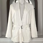 Helmut Lang  Belted Blazer in White, Size 8 EXCELLENT! Photo 12