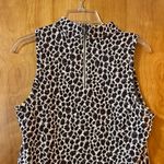 Akemi + Kin Anthropologie  Top Sleeveless Leopard Burgundy White Metallic Medium Photo 6