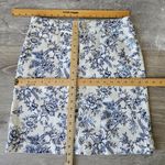 Talbots Skirt Womens Size 4P Bird Toile Print Denim A-Line Stretch Floral Skirt Photo 7