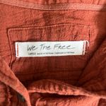 We The Free  Terracotta Bell Sleeve Raw Hem Button-Down Shirt Size Large Photo 2