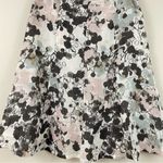 Lafayette 148 Art to Wear Abstract Floral Linen Blend A Line Skirt Size 10P Black Photo 3