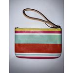 Kate Spade New York Women's Striped Multicolor Wristlet Trim Leather Logo Purse Photo 6