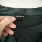 Torrid Lattice Neck Long Sleeve Sweater in Dark Green Size 1 or XL Photo 2