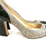Ellen Tracy Tweed & Black Leather High Heeled Shoes Pumps NWT 10M 3.5" Heel Photo 0