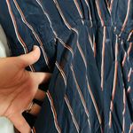 ALC Frank ALC Women's Black Nico Surplice Long Sleeve Striped Silk Midi Dress Size 2 Photo 9