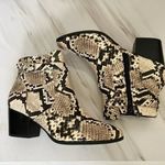Market & Spruce animal print ankle Boots  6.5 bootie Block Heel Black Beige Snake Photo 2