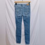 American Eagle  Medium Wash Next Level Stretch Mid Rise Distressed Jegging Jean Photo 6