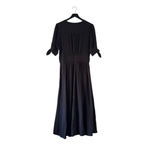 Free People Love Of My Life Black Button Front Midi Dress M | Tie Sleeves Photo 5