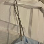 Forever 21 NWT Satin Rhinestone Spaghetti Strap Cropped Cami Light Blue Size L Photo 6