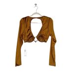 Good American NWT  Showoff Long Sleeve Underwire Bikini Top BRONZE BROWN  Gold Photo 7