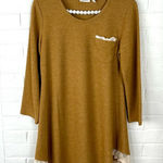 LOGO By Lori Goldstein LOGO Lori Goldstein Waffle Knit Crotchet Trim Top Size XS Photo 0