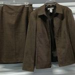 Pursuits, Ltd. Womens Skirt Suit Size 10 Brown Plaid Blazer Office Career Church Photo 0