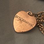 Betsey Johnson Signed 26” Necklace Cobalt Blue Round Pendant Flowers Rhinestones Photo 3