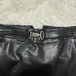 Ann Taylor vintage high waisted black leather midi skirt Photo 3