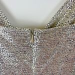 Skies Are Blue  Tank Shirt Sz S Champagne Twist Front Metallic Blouse Night Out Photo 5