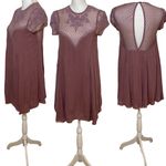 Urban Outfitters Dress Mini Lace Swing Trapeze Boho Mauve, Kimchi Blue, Small Photo 1