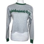 Smokey The Bear Women's Grey Green Cropped Sweatshirt Top Size Small Casual Gray Photo 1