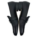 Gucci  Double GG Logo Square Toe Slip On Leather Loafer Black Size 38 Photo 5