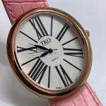 TKO ORLOGI 40mm large case rose gold tone white dial pink leather band runs Photo 1