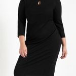Eloquii NWT  Plus-Size Black Keyhole Dress With Scarf Photo 0