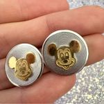 Disney Vintage Gold and Silver Mickey Mouse Round Earrings Photo 2